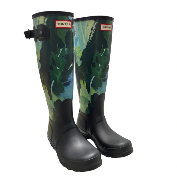 Hunter Original Limited Edition Tall Botanical Print Wellington Boot Size - Picture 3 of 14